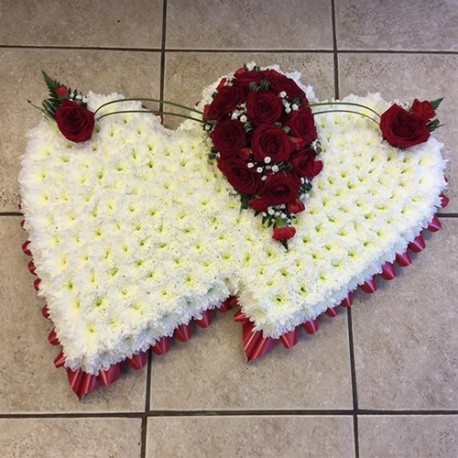 Red & White Based Double Heart