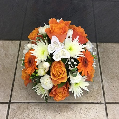 Orange Saucer Posy