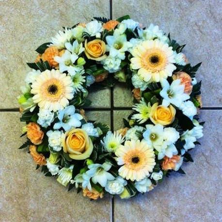 Peach & White Loose Wreath