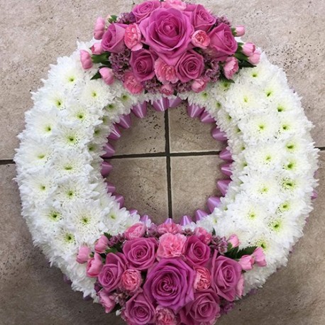 Pink & White Based Wreath