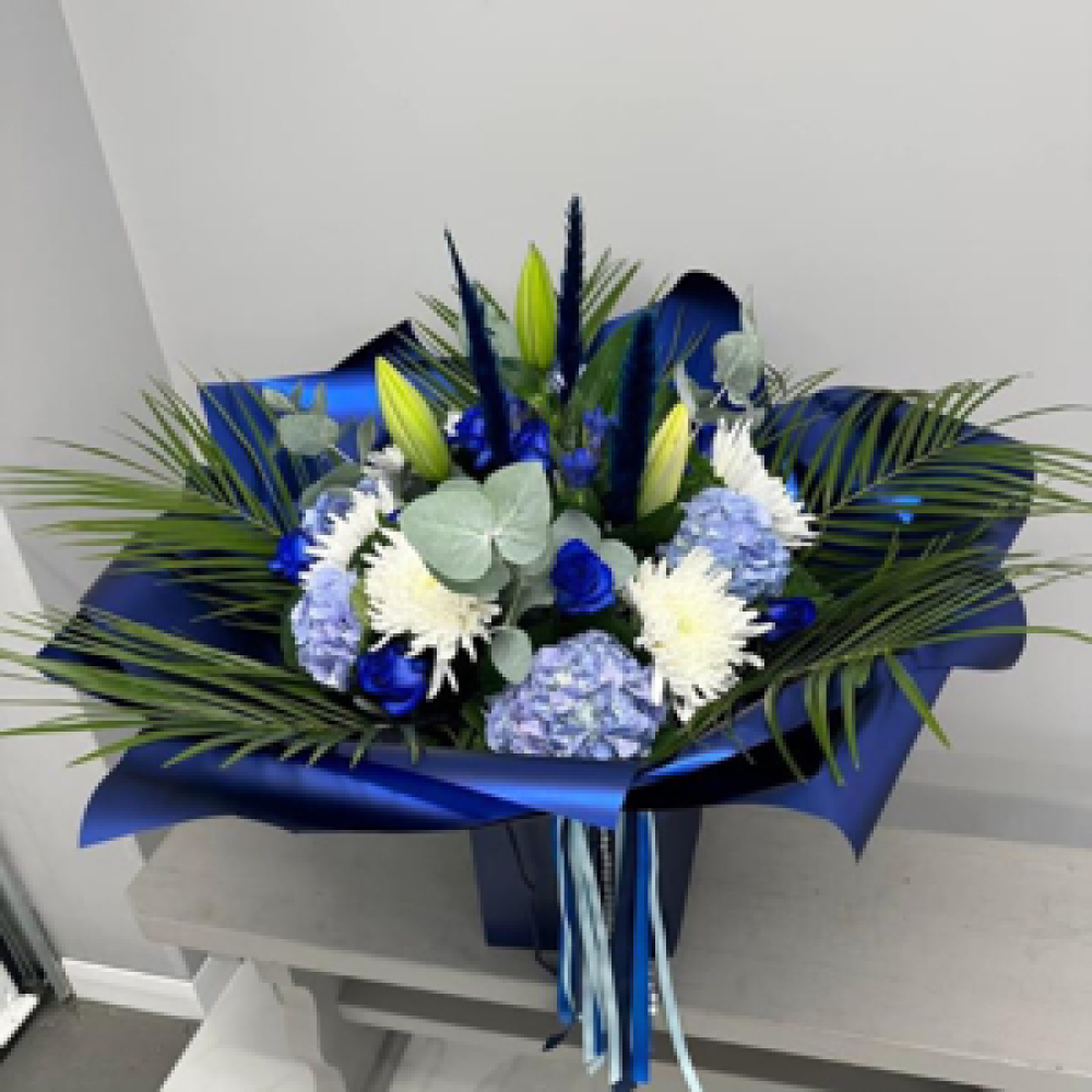 Blue and white bouquet