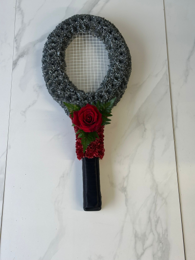 Squash Racket - Funeral tribute in the shape of a squash racket