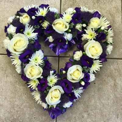 Purple & White Loose Heart - 