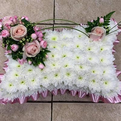 Pink & White Based Pillow - 