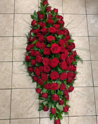 Red rose coffin spray - 