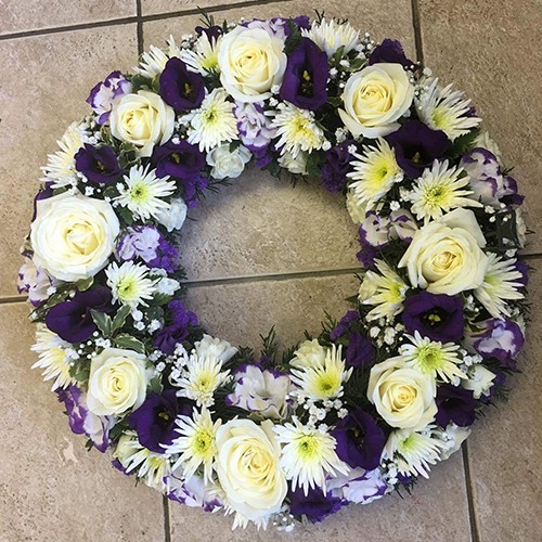Purple & White Loose Wreath